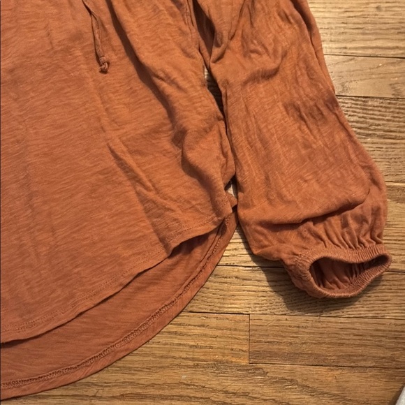 Z Supply Brown Tie Front Long Sleeve Shirt - Picture 3 of 11